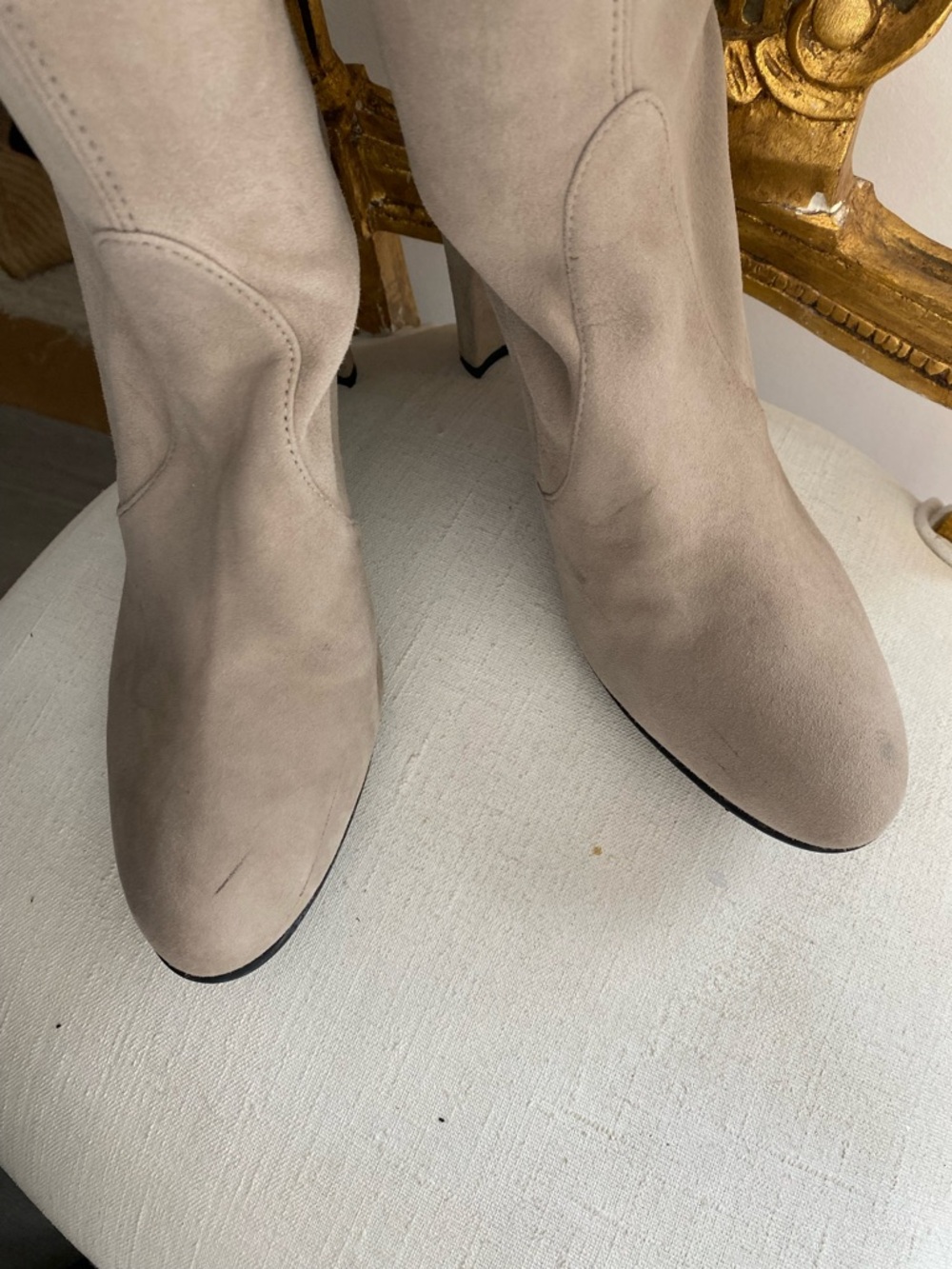 Stuart Weitzman Light Gray  Suede Boots